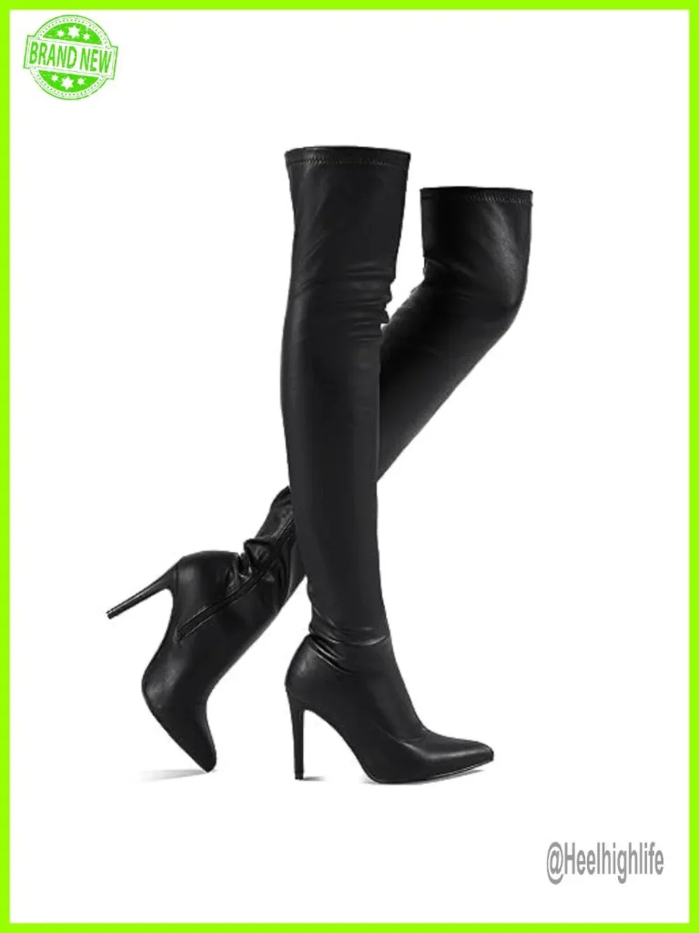 Over the Knee Stretchy Thigh High Snow Boots with Stiletto Heel